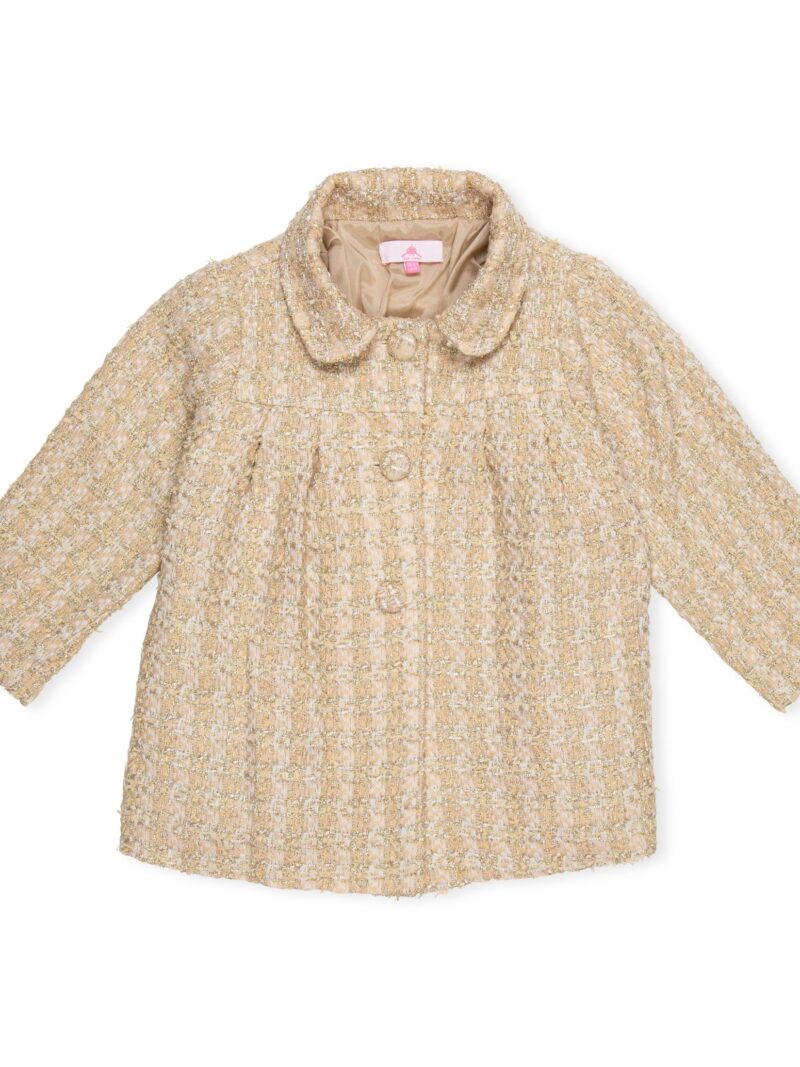 Alexandra Beige & Gold Tweed Coat