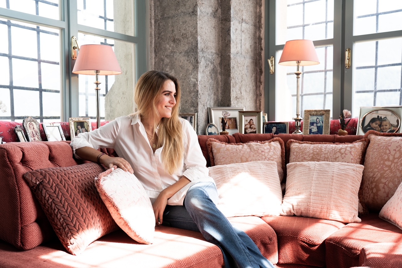 Philline Goëss-Enzenberg in the private sitting room at Schloss Tratzberg